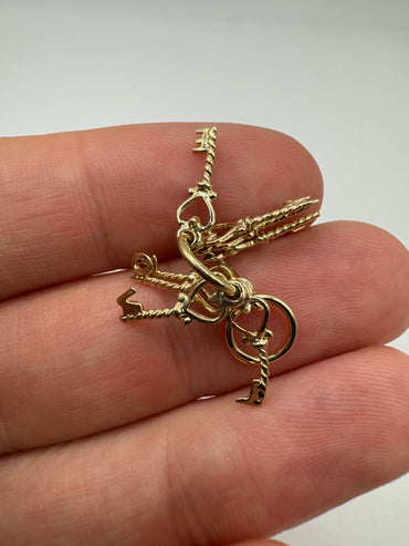 9ct gold “I Love You” keys charm