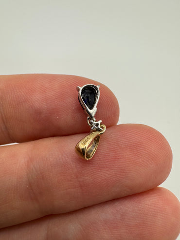 9ct gold sapphire and diamond pendant