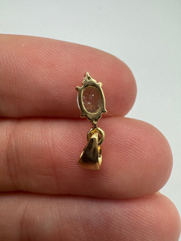 9ct gold tourmaline and diamond pendant