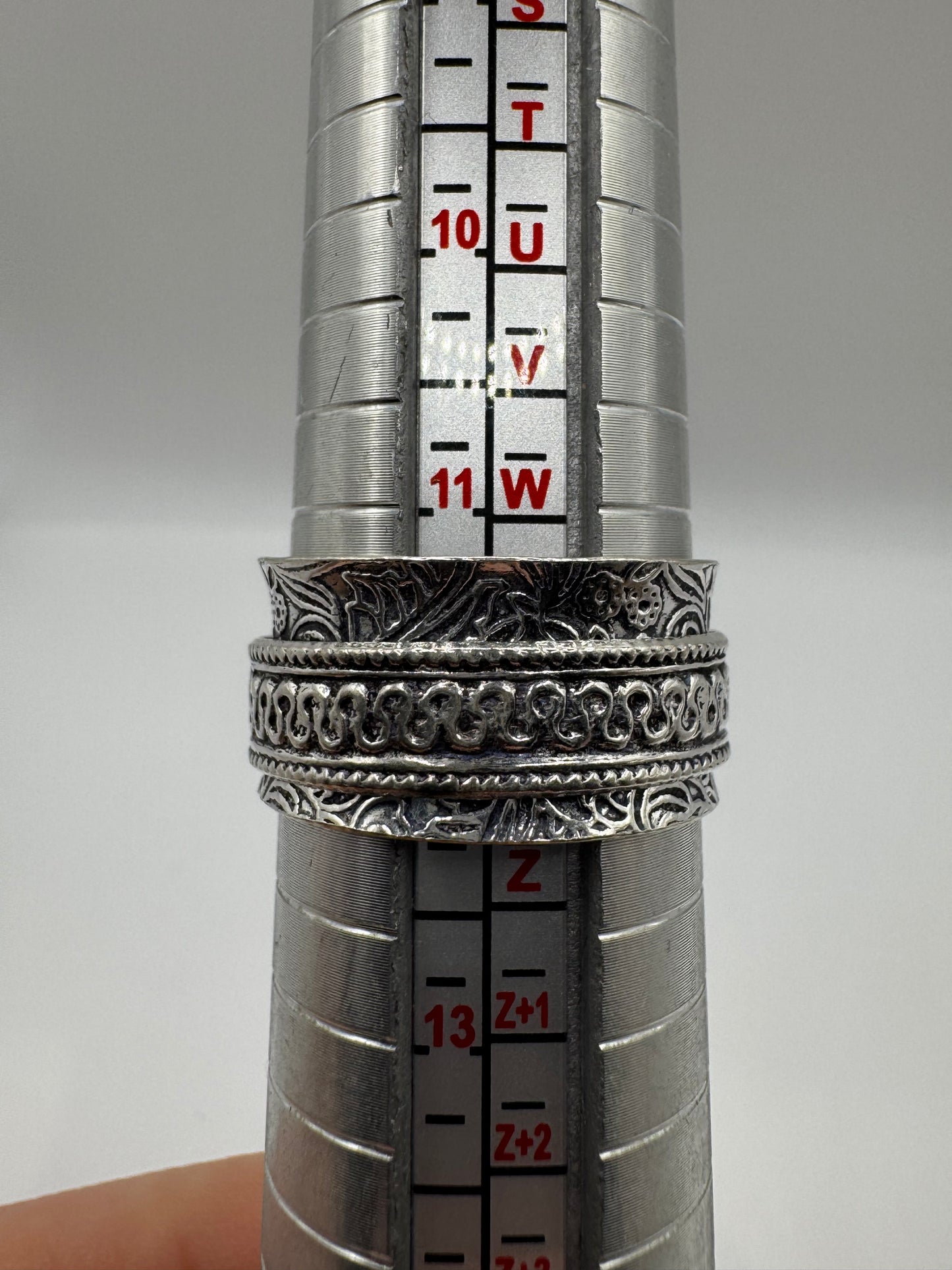 Silver onyx and topaz ring