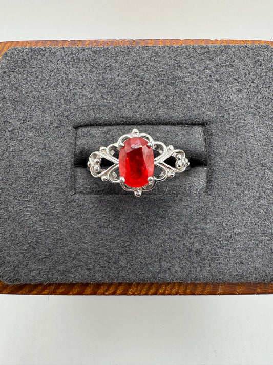 9ct white gold padparascha sapphire ring