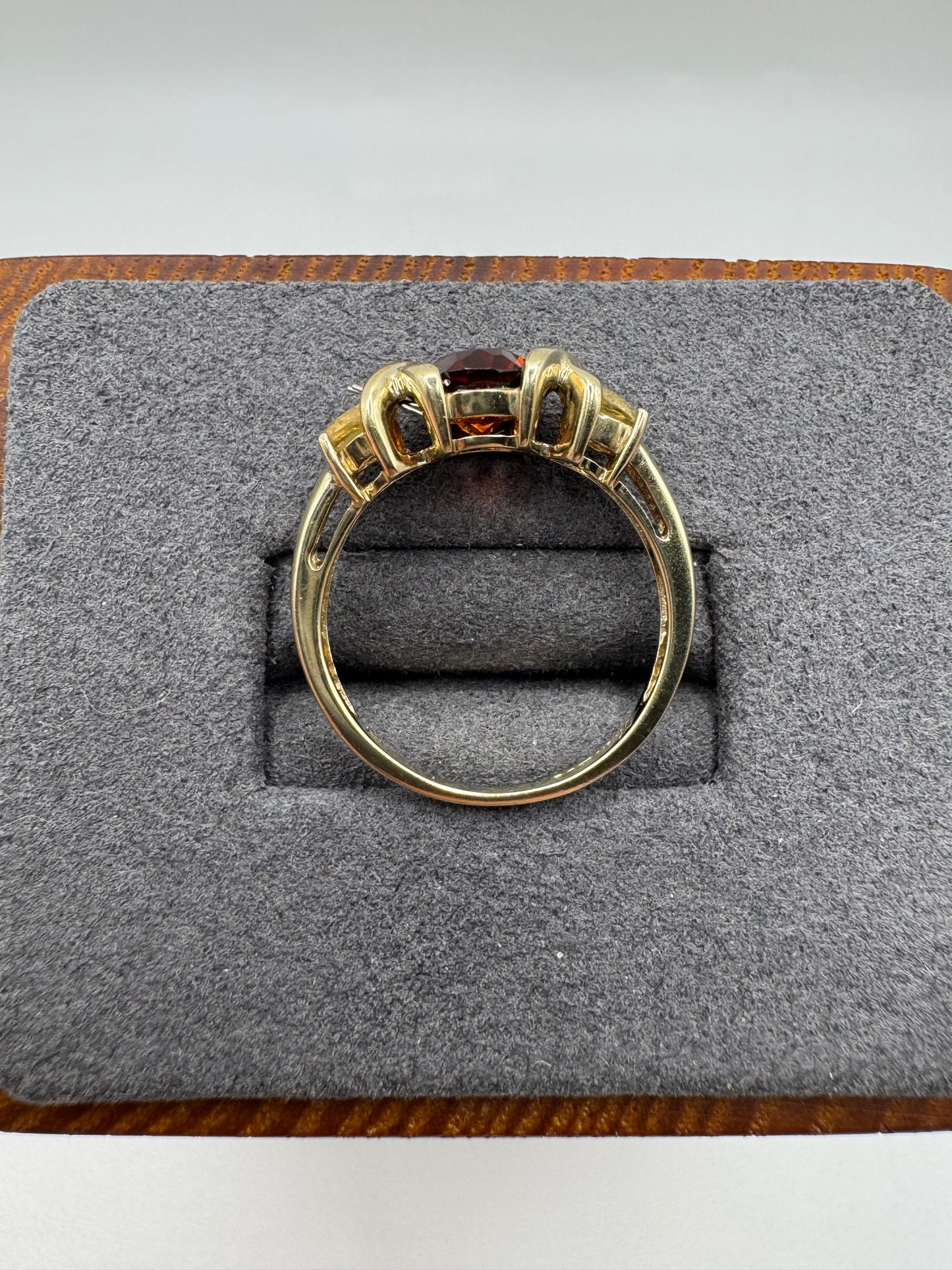 9ct gold orange and yellow sapphire ring
