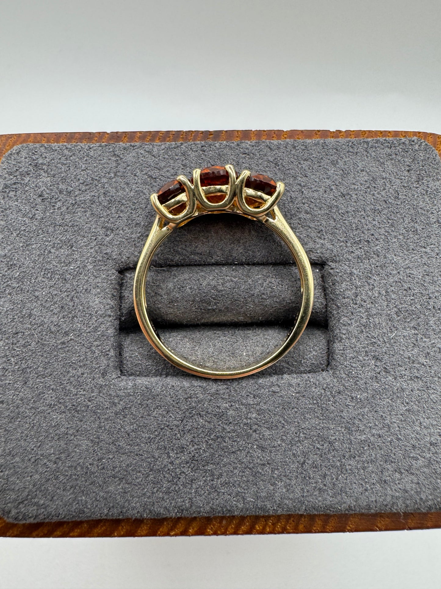 9ct gold orange sapphire ring
