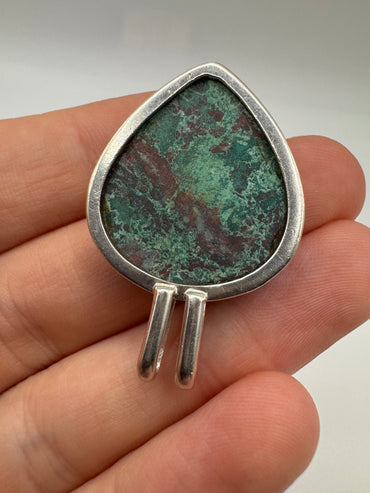 Silver agate pendant