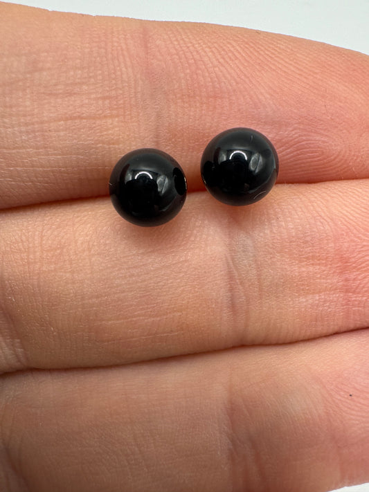 9ct gold onyx earrings