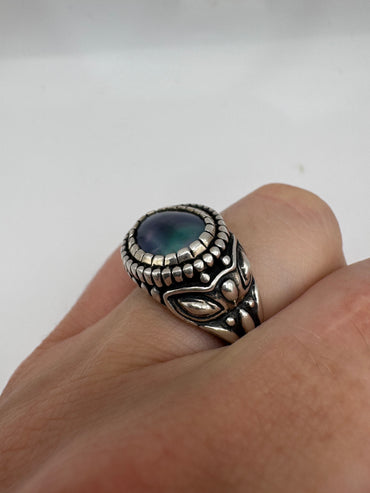 Silver abalone ring