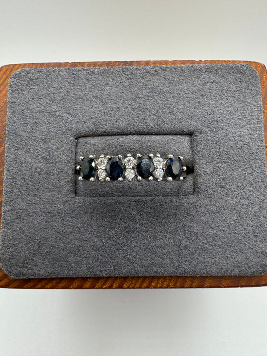 9ct gold sapphire and diamond ring