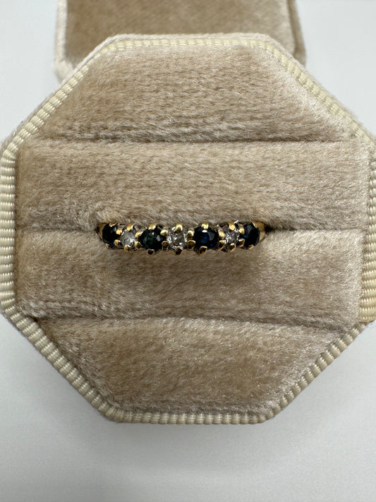 9ct gold sapphire and diamond ring