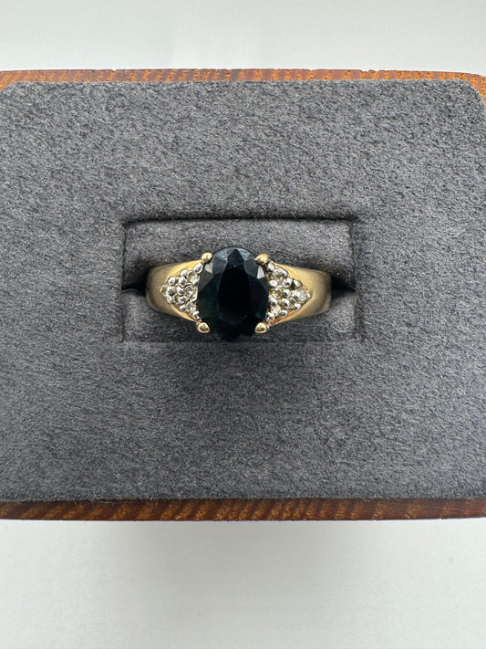 9ct gold sapphire and diamond ring