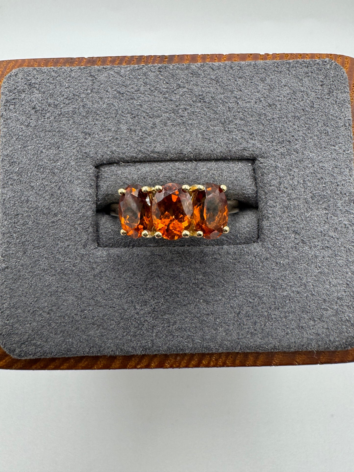 9ct gold orange sapphire ring