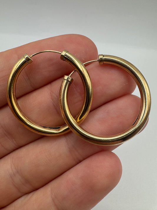 9ct gold creole earrings