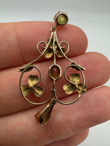 Antique 9ct gold peridot pendant