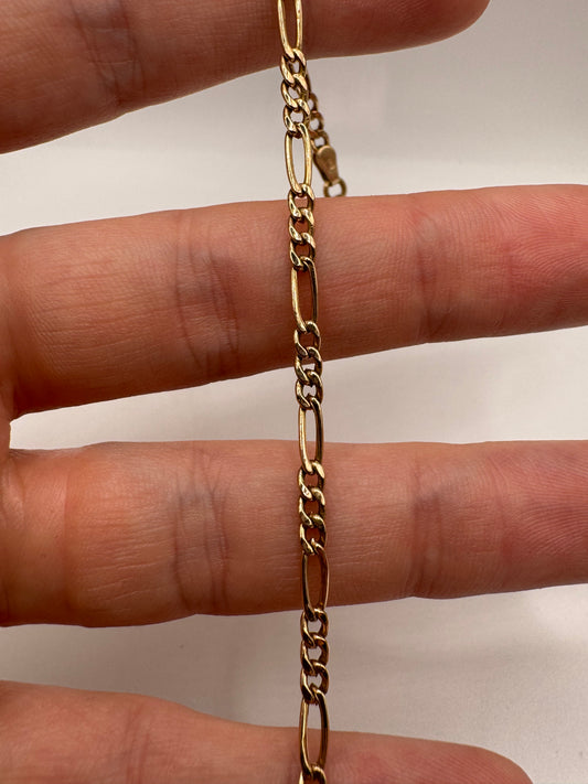 9ct gold figaro style bracelet