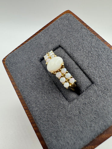 9ct gold opal cluster ring