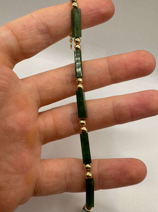 14ct gold jade bracelet