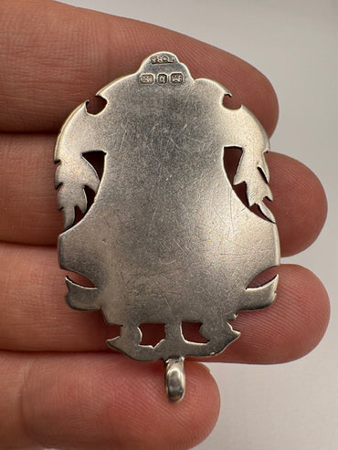Silver shield fob pendant