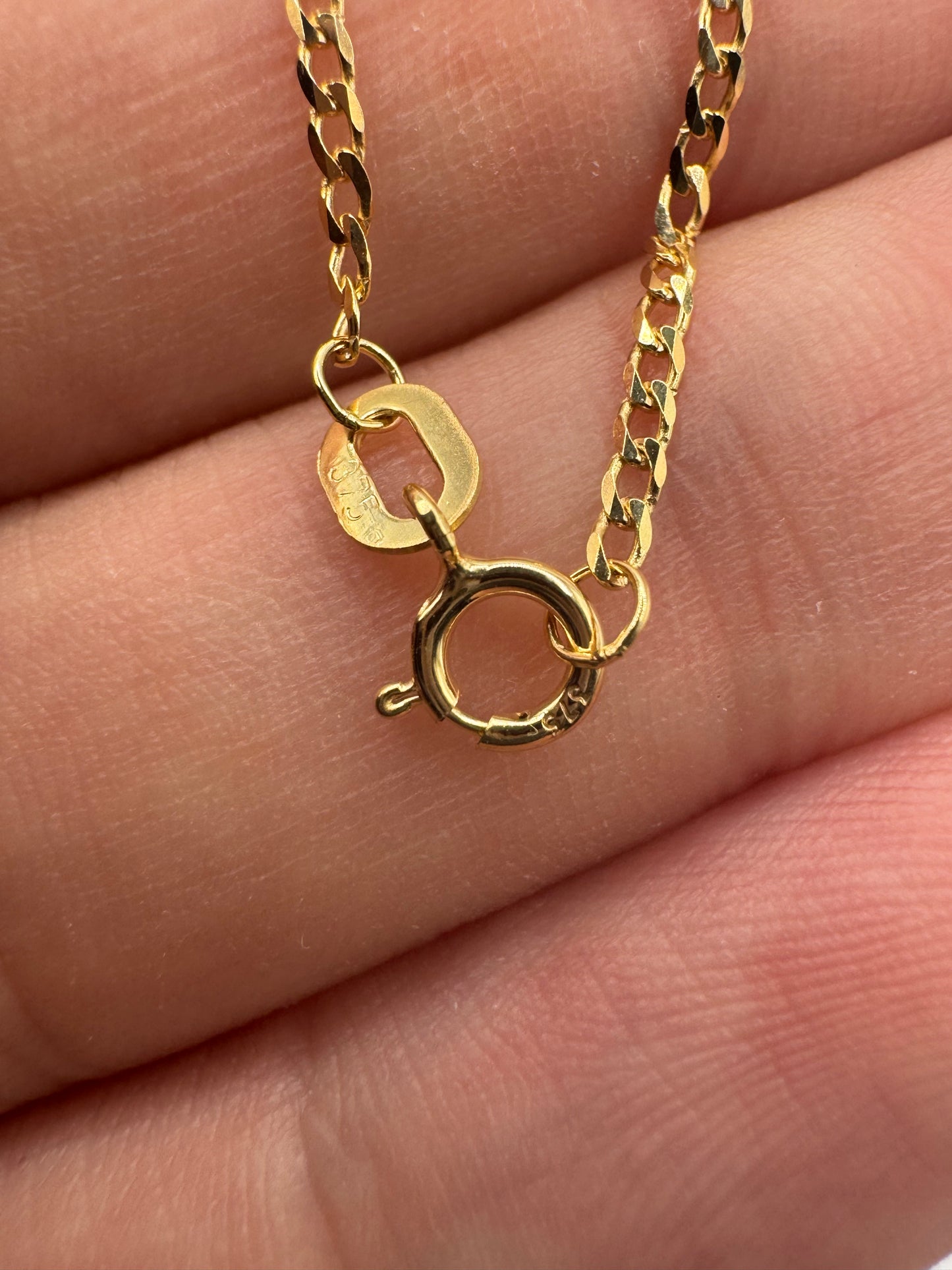 9ct gold curb chain 38