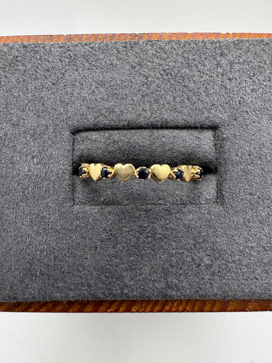 9ct gold sapphire half eternity band
