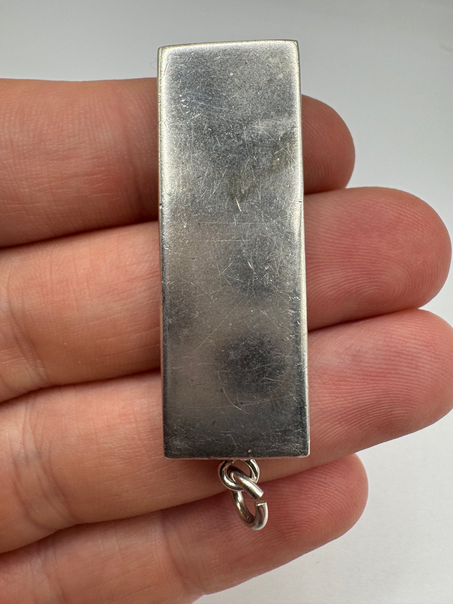 Heavy silver ingot pendant