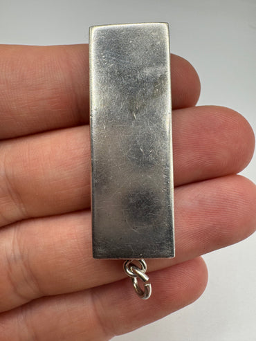 Heavy silver ingot pendant