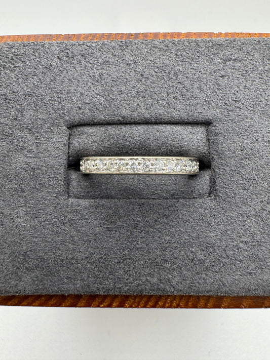 9ct white gold diamond half eternity ring