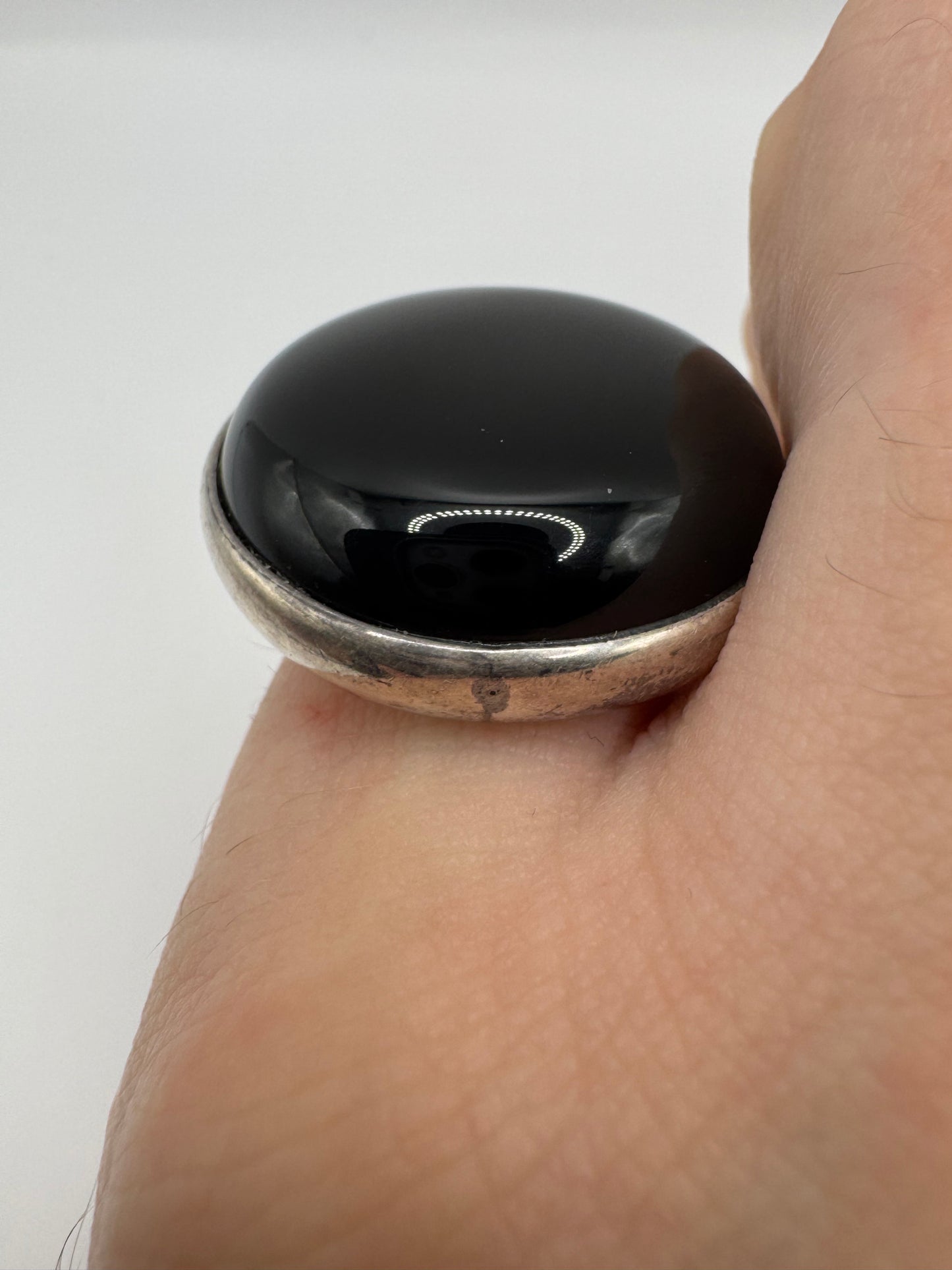 Silver gemstone ring