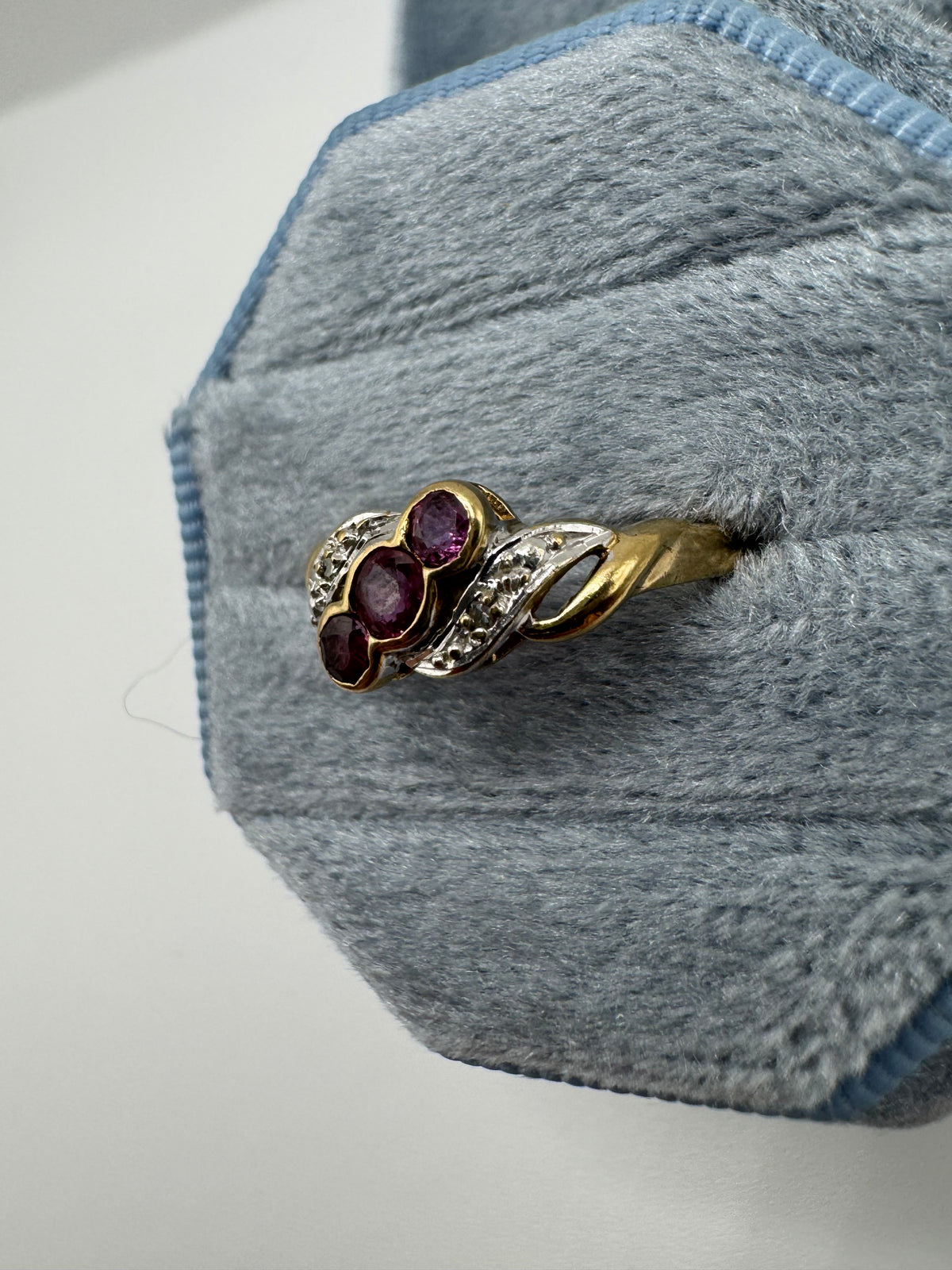 9ct gold ruby and diamond ring