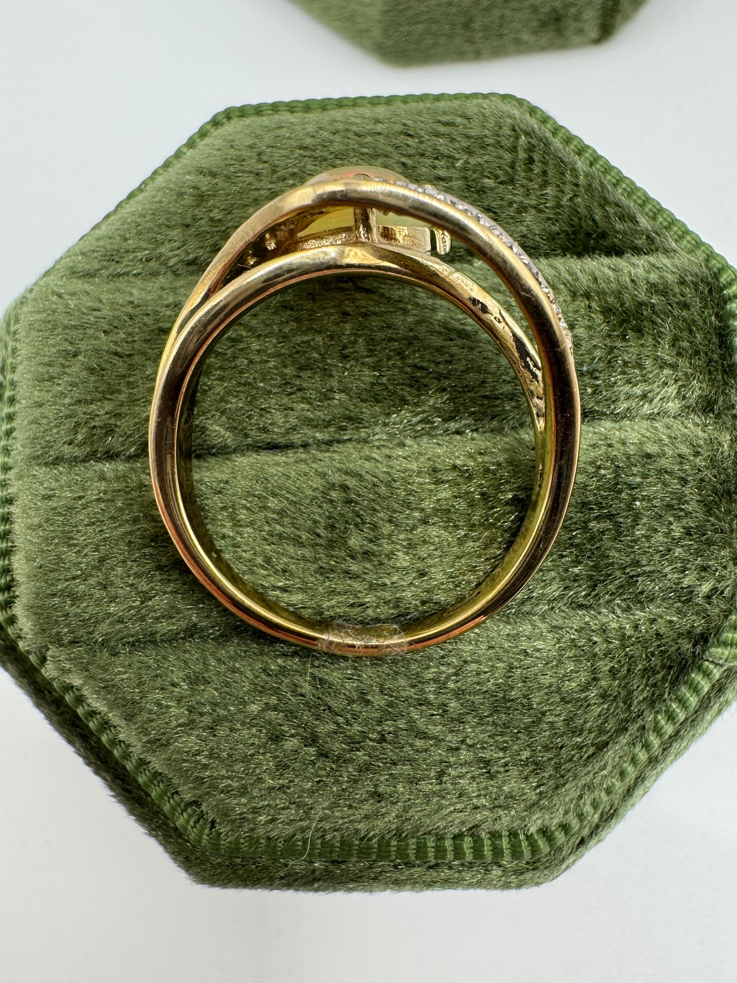 9ct gold opal and zircon ring
