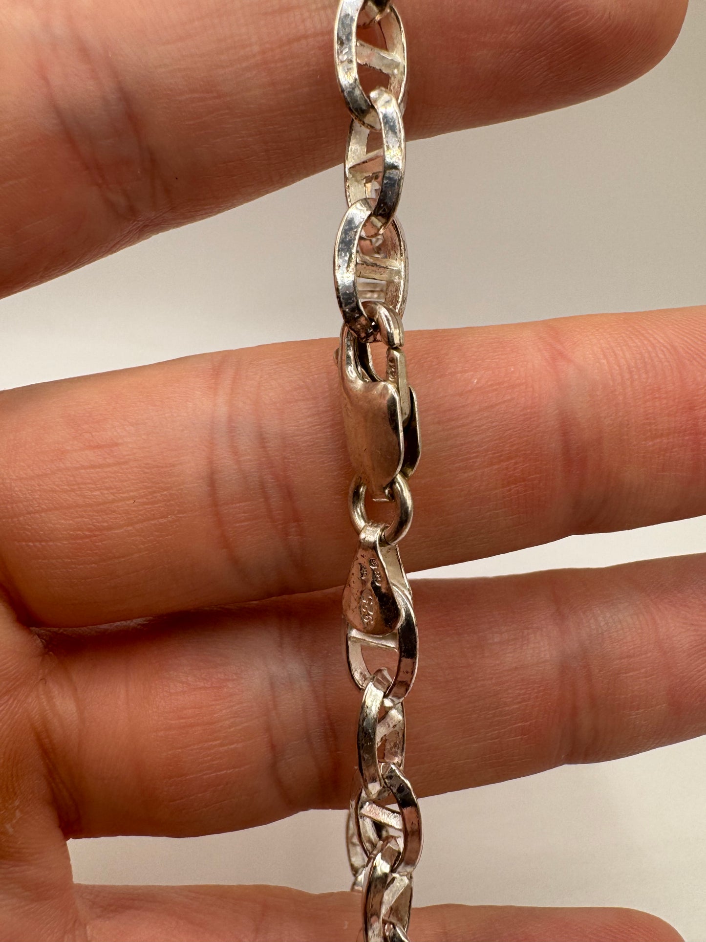 Silver double mariner link bracelet
