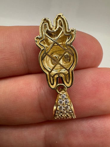 9ct gold 20mm enamelled character pendant