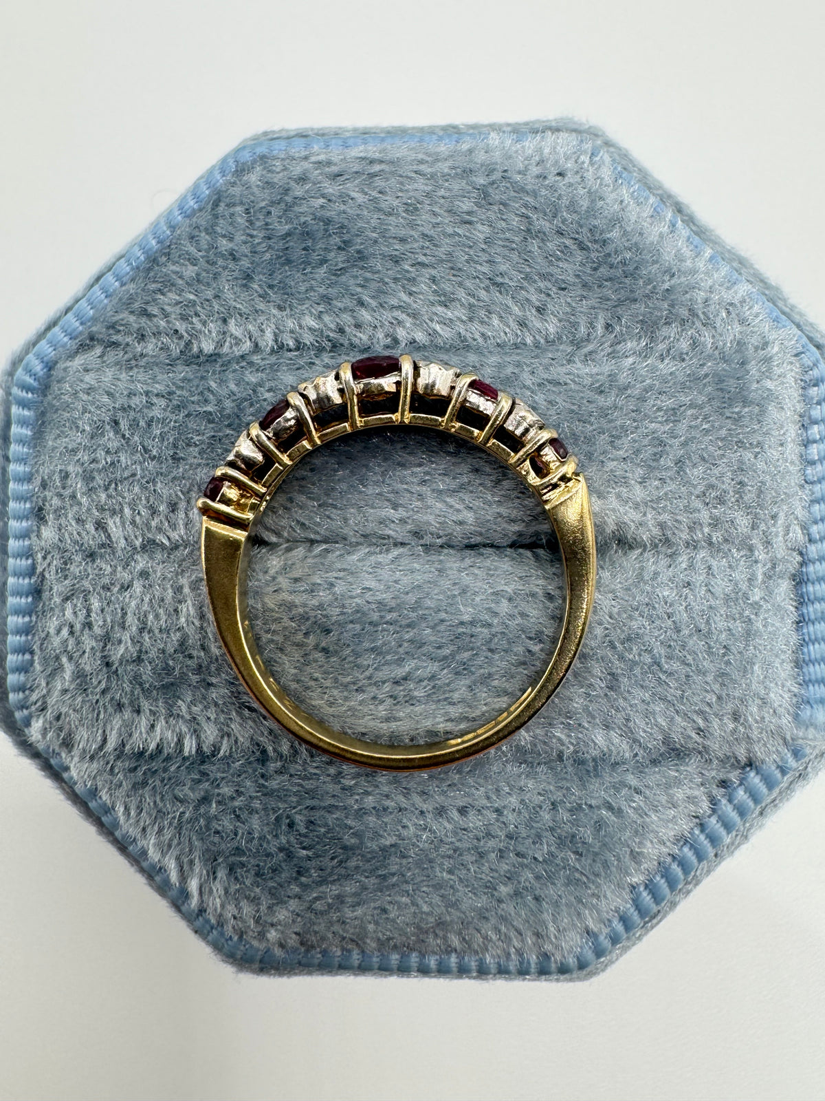 9ct gold ruby and diamond ring