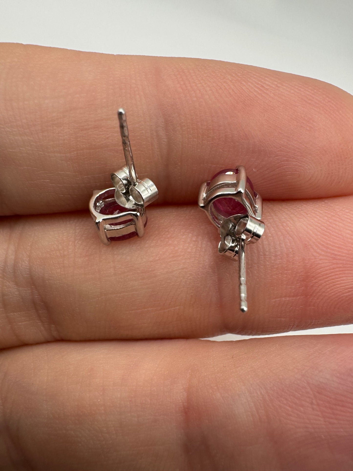 9ct white gold tourmaline earrings