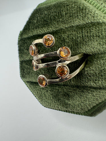 9ct white gold quartz cluster ring