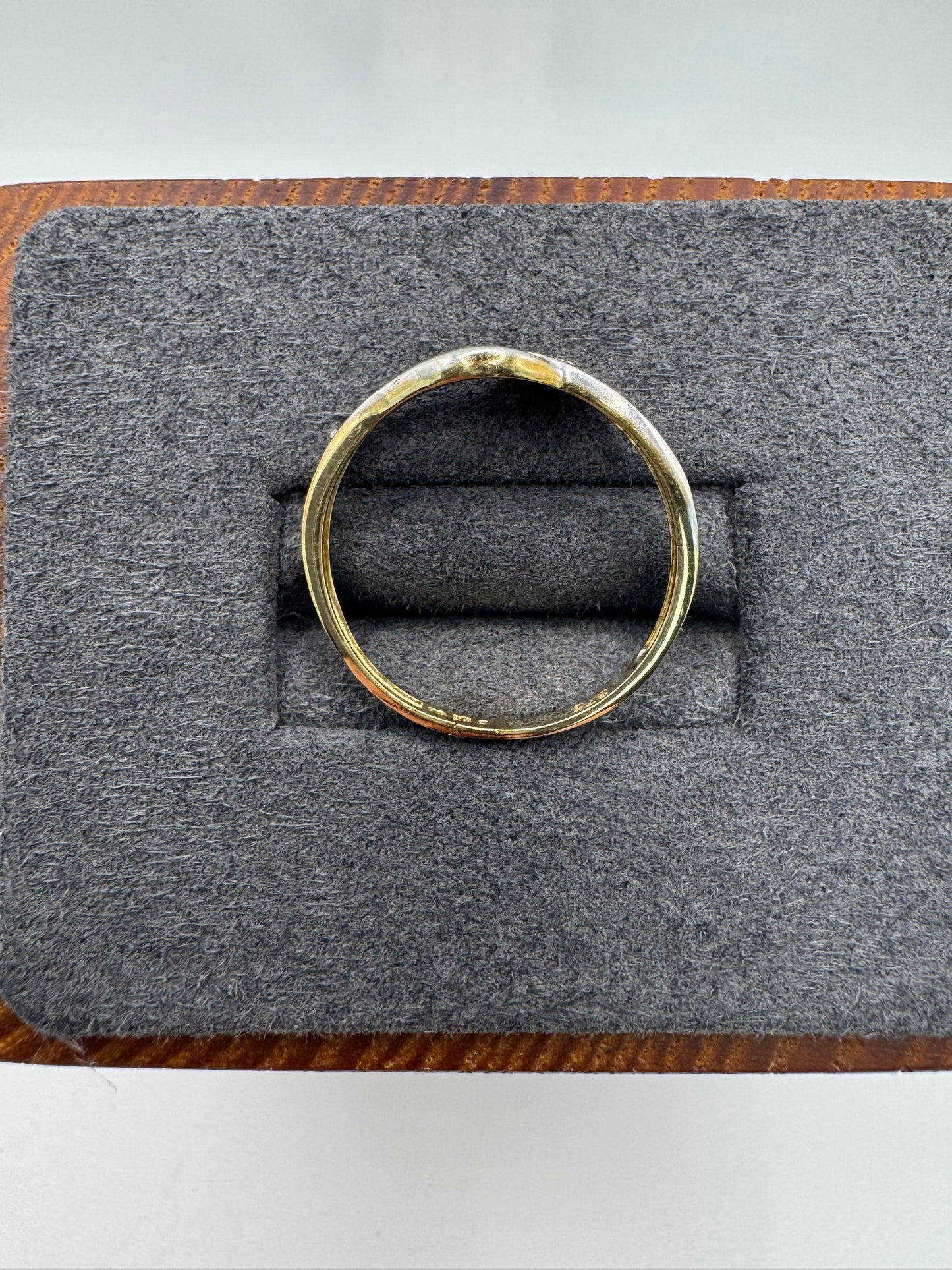 9ct two-tone gold cz ring