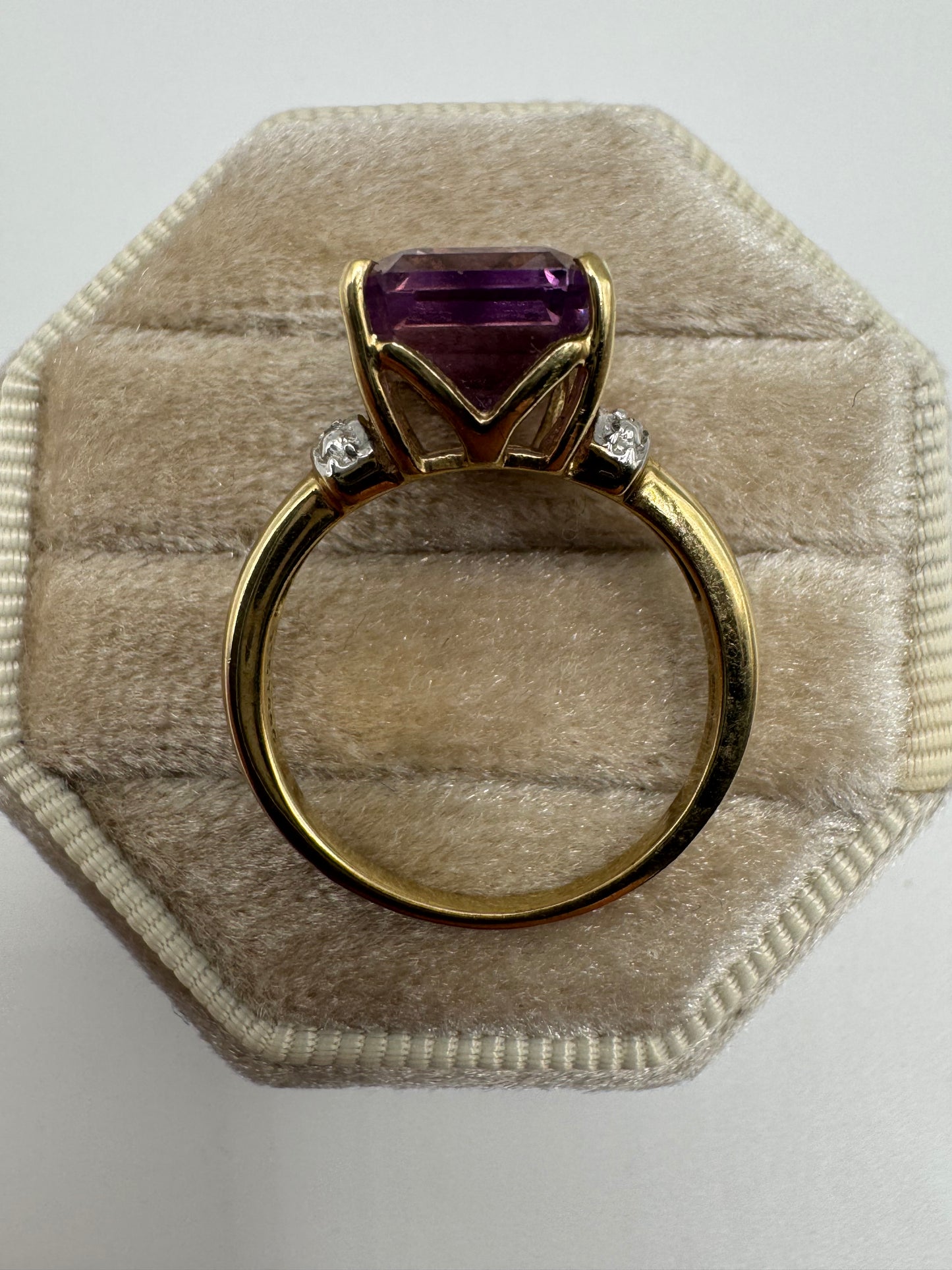 9ct gold ametrine and zircon ring