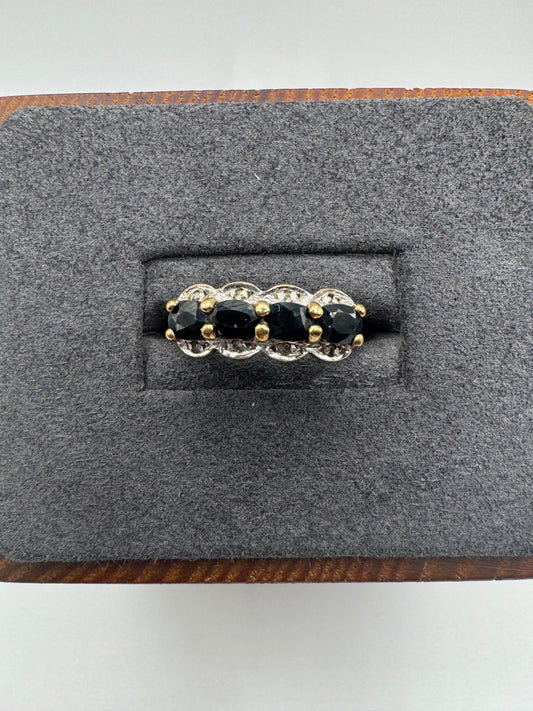 9ct gold sapphire and diamond ring
