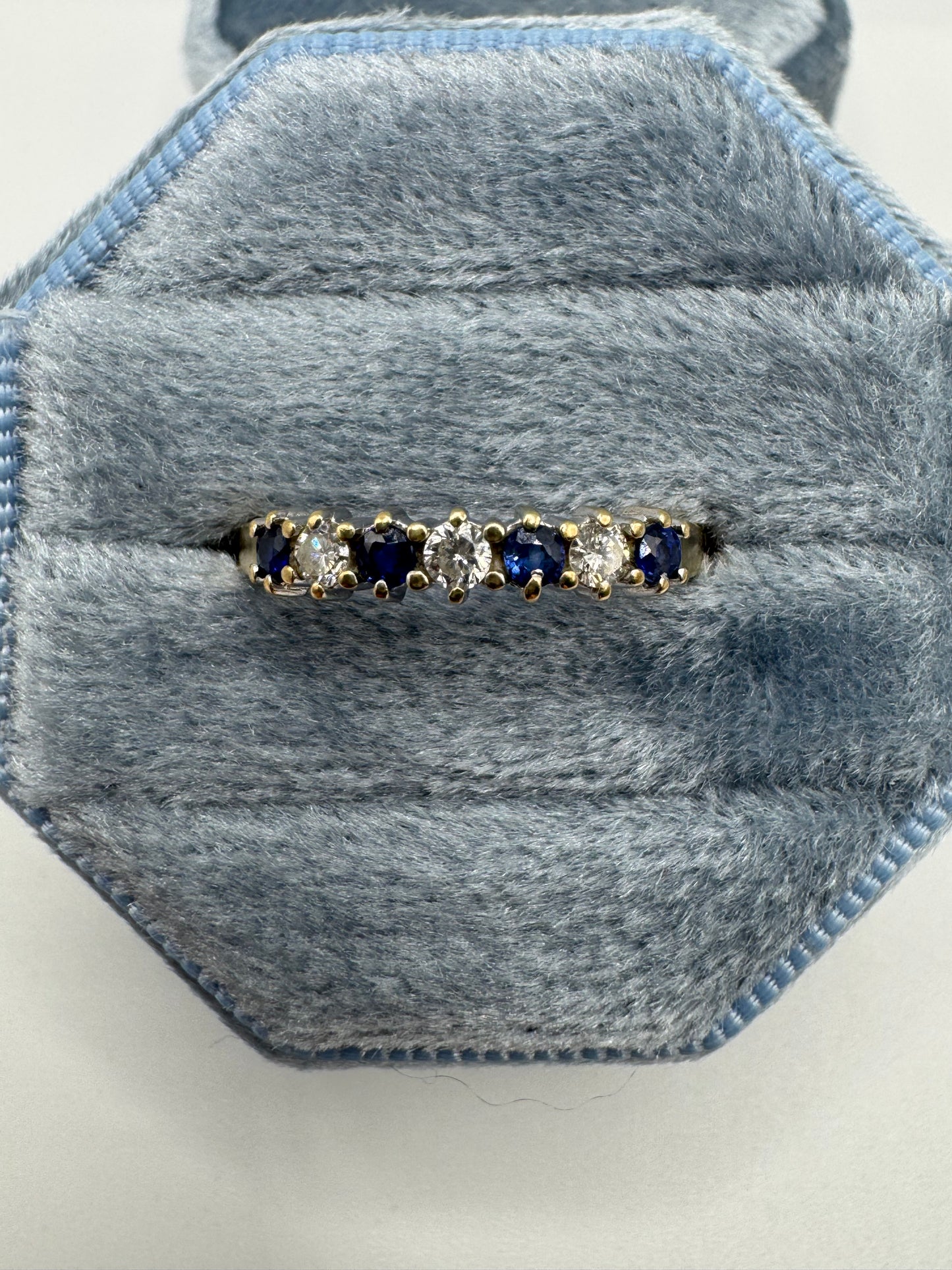 9ct gold London blue topaz and diamond ring
