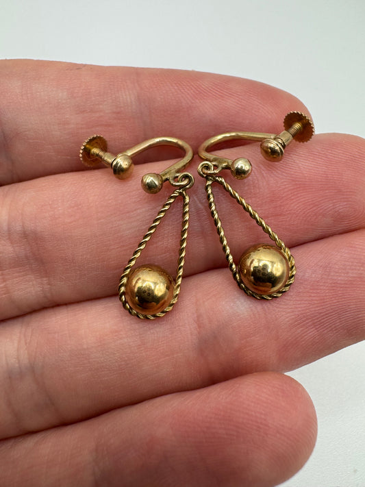 Antique 9ct gold earrings