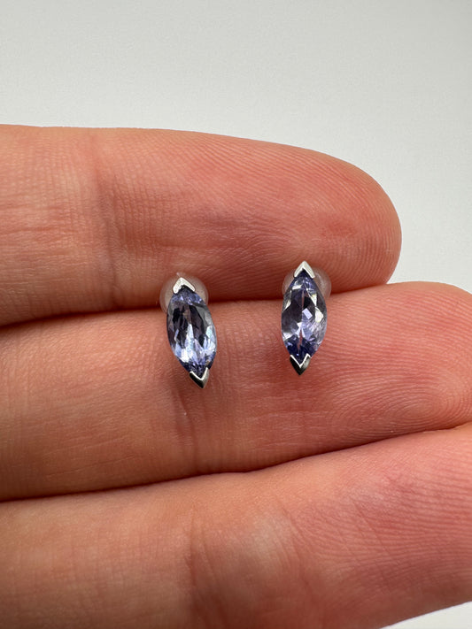 9ct white gold tanzanite earrings