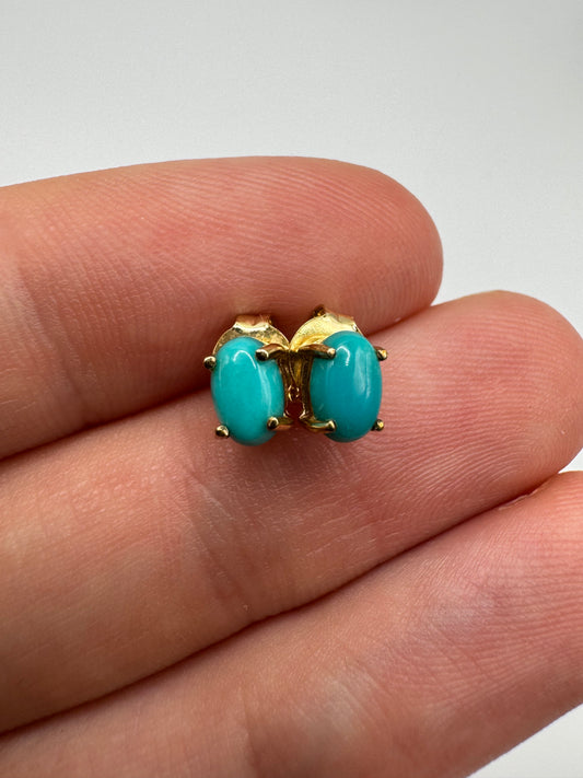 9ct gold turquoise earrings