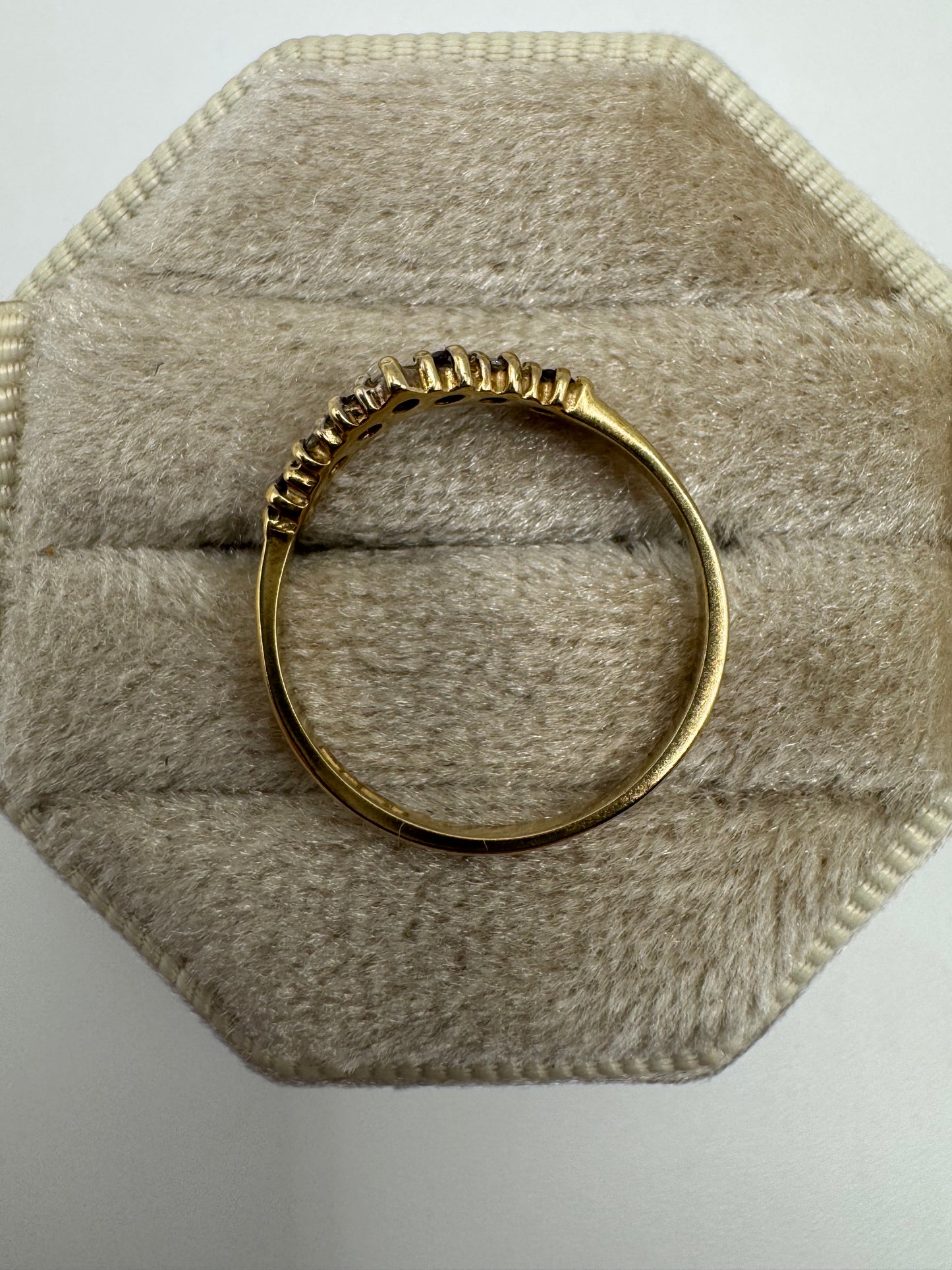 9ct gold amethyst and cz wishbone ring