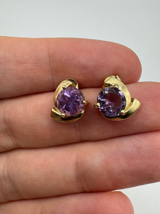 9ct gold amethyst earrings
