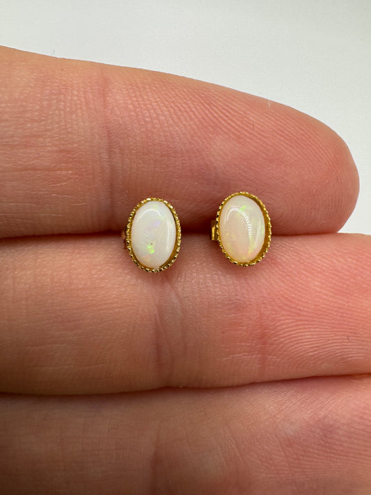 9ct gold opal earrings