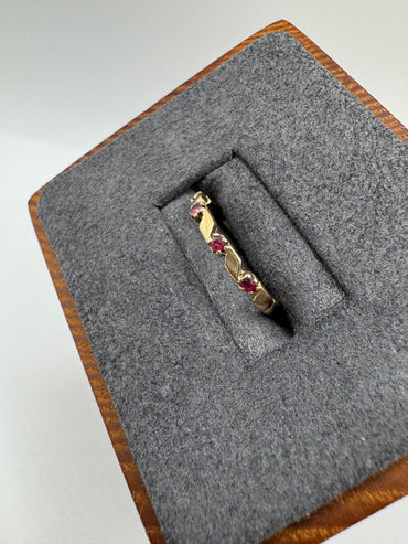 9ct gold ruby half eternity band