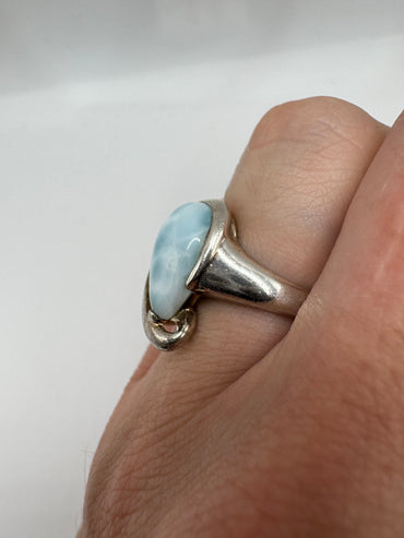 Silver gemstone ring
