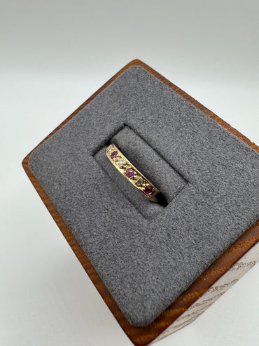 9ct gold ruby and diamond ring