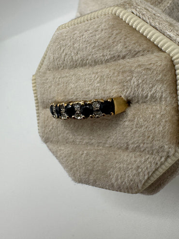 9ct gold sapphire and diamond ring