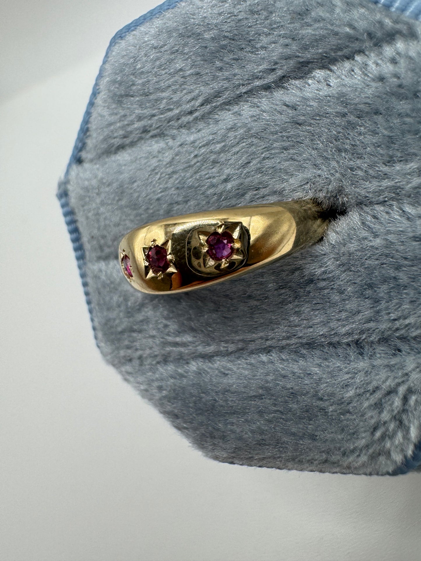 9ct gold pink topaz gypsy ring
