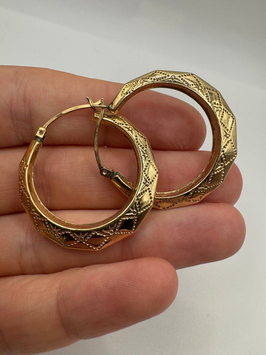 9ct gold creole earrings