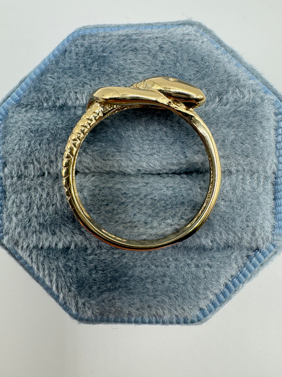 9ct gold opal snake ring